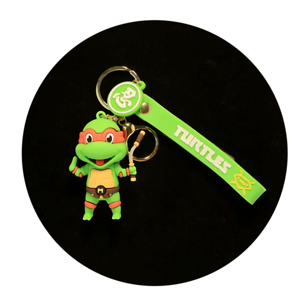 KSB-355 Comics - Ninja Turtles - Michaelangelo Orange - Keychain With Silicone Band