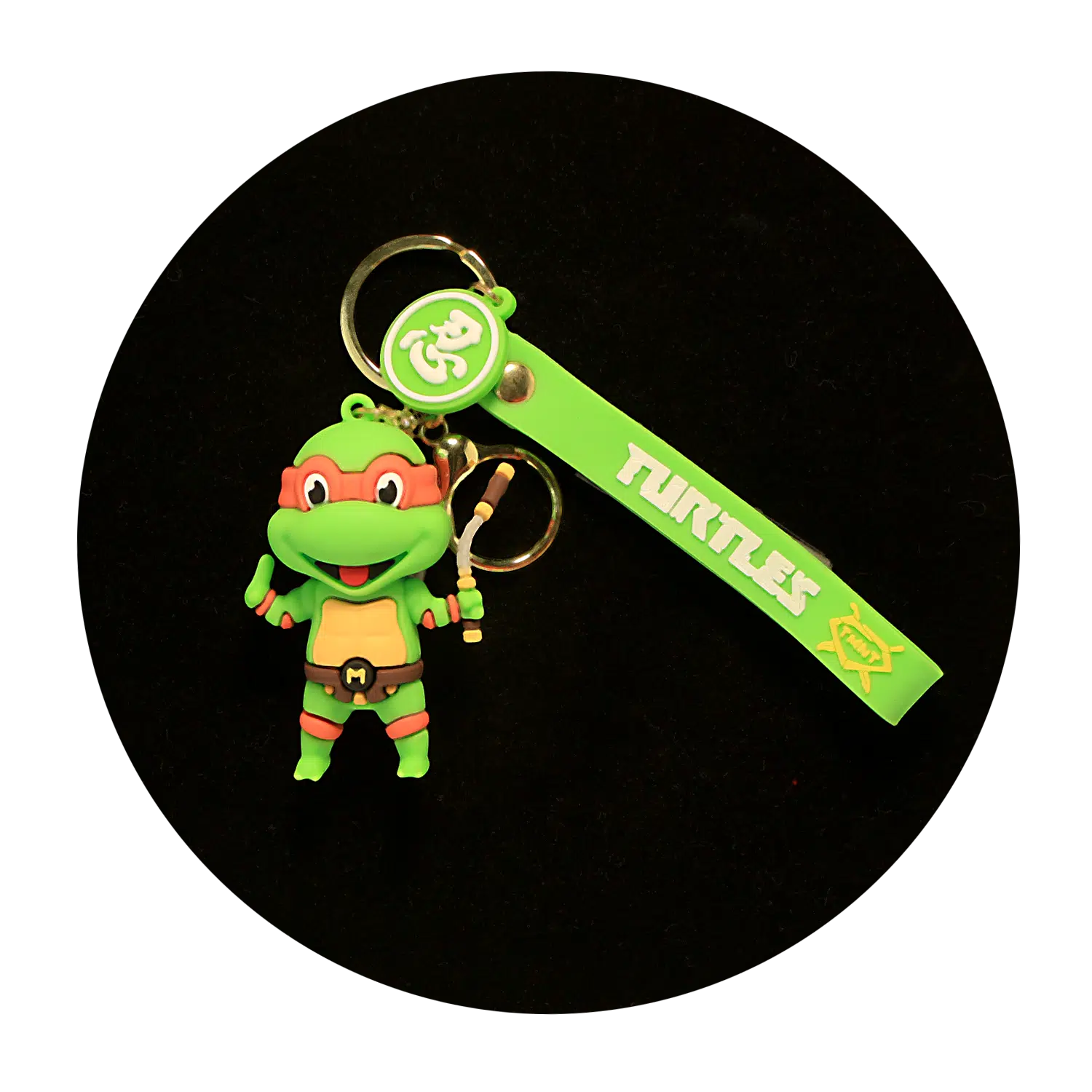 KSB-355 Comics – Ninja Turtles – Michaelangelo Orange – Keychain With Silicone Band
