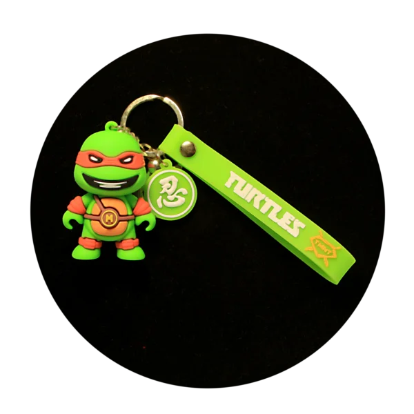 KSB-356 Comics - Ninja Turtles - Michaelangelo Orange Mini- Keychain With Silicone Band