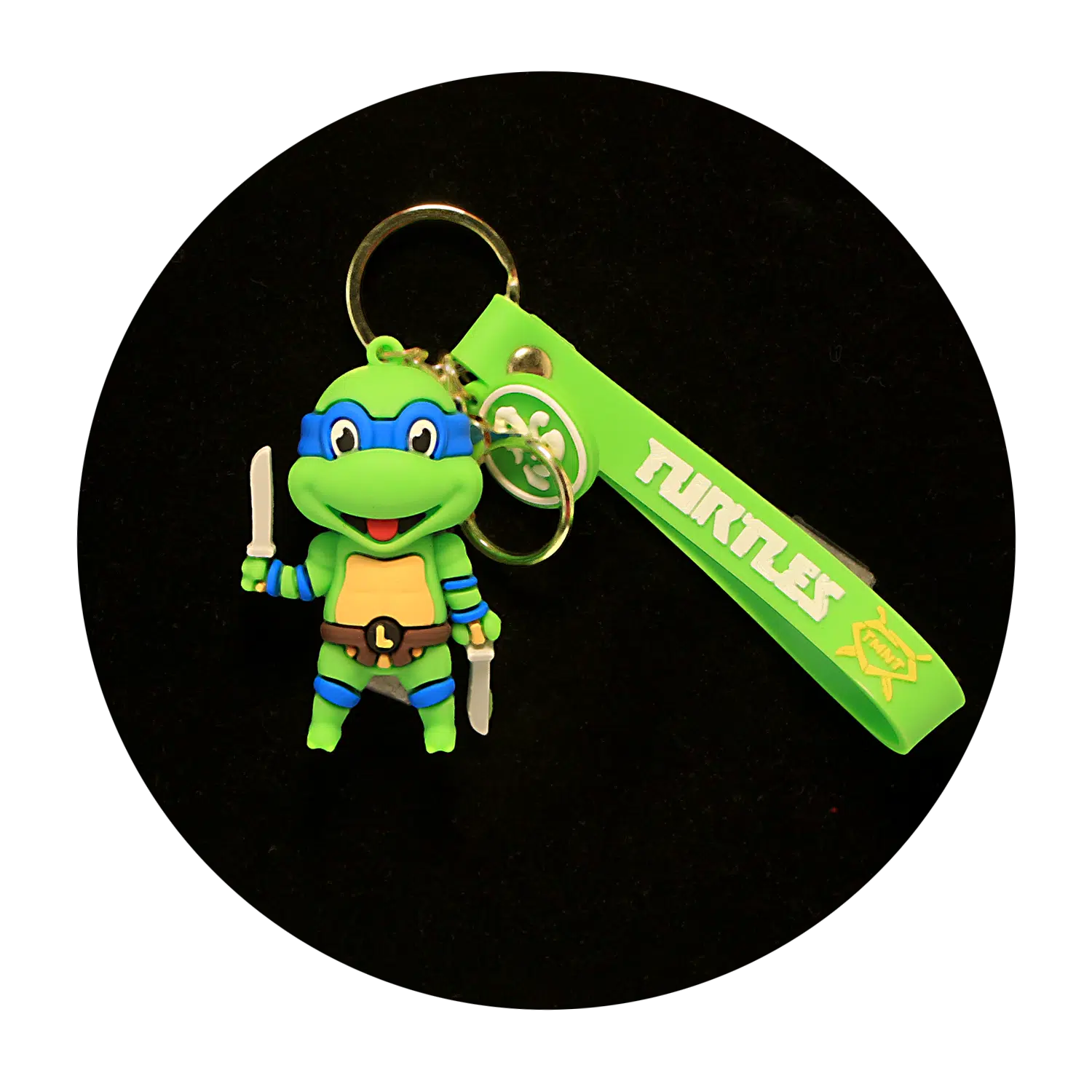 KSB-357 Comics – Ninja Turtles – Leonardo Blue – Keychain With Silicone Band