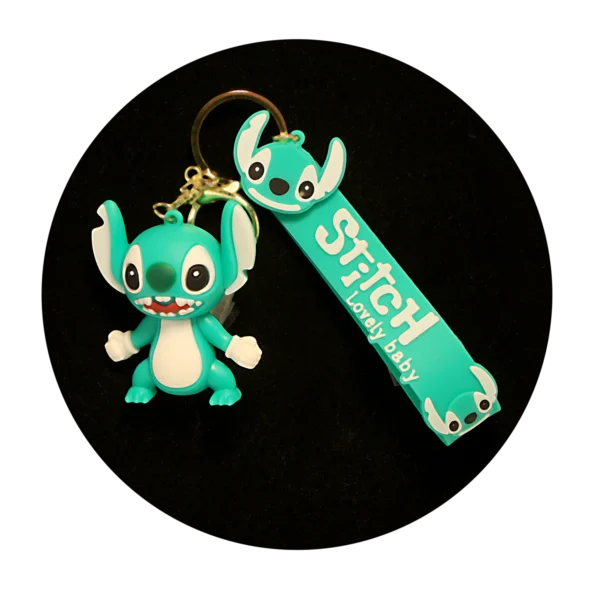 KSB-382 Disney Movie - Lilo & Stitch - Stitch Green - Keychain With Silicone Band