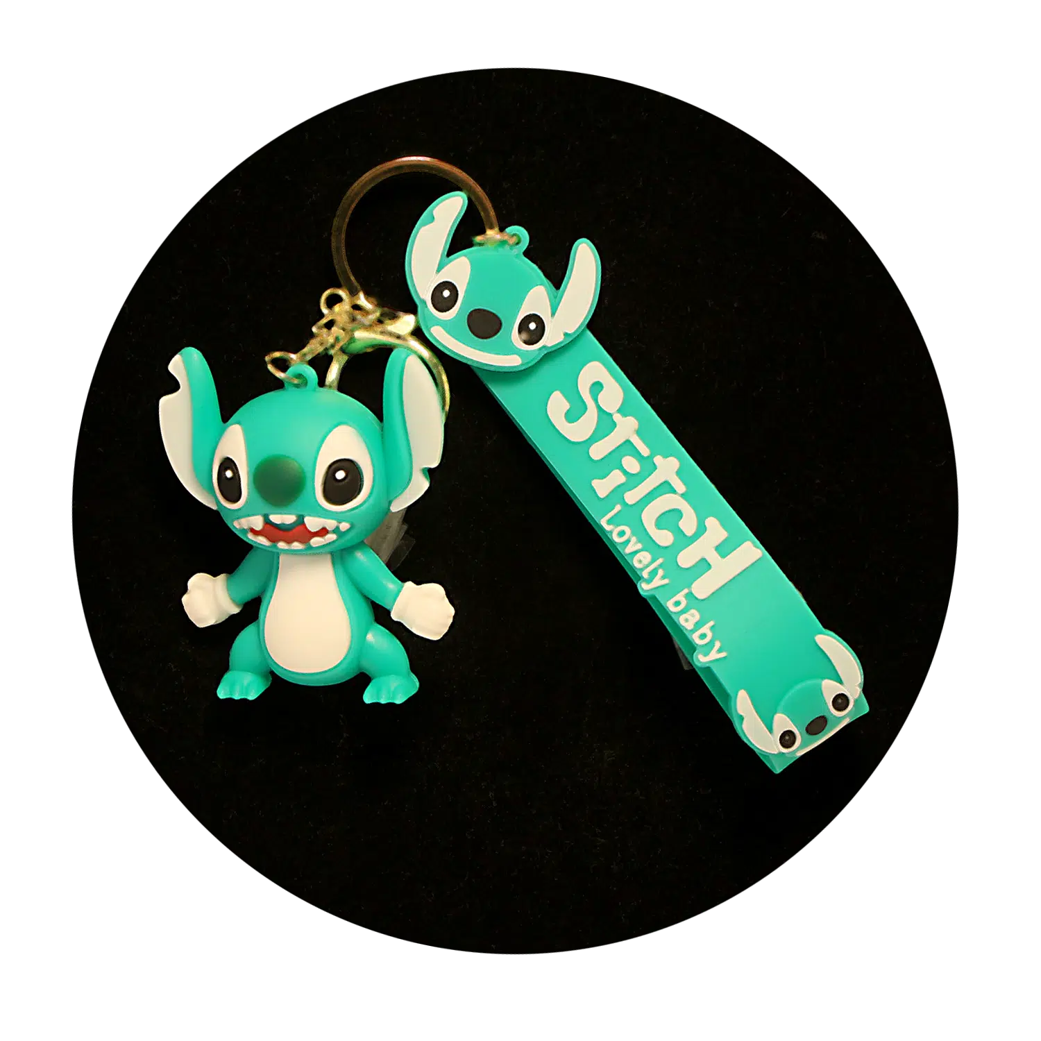 KSB-382 Disney Movie – Lilo & Stitch – Stitch Green – Keychain With Silicone Band