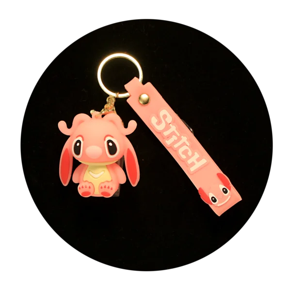 KSB-385 Disney Movie - Lilo & Stitch - Stitch Peach - Keychain With Silicone Band