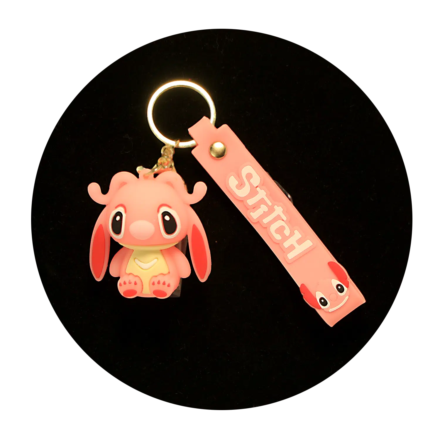 KSB-385 Disney Movie – Lilo & Stitch – Stitch Peach – Keychain With Silicone Band