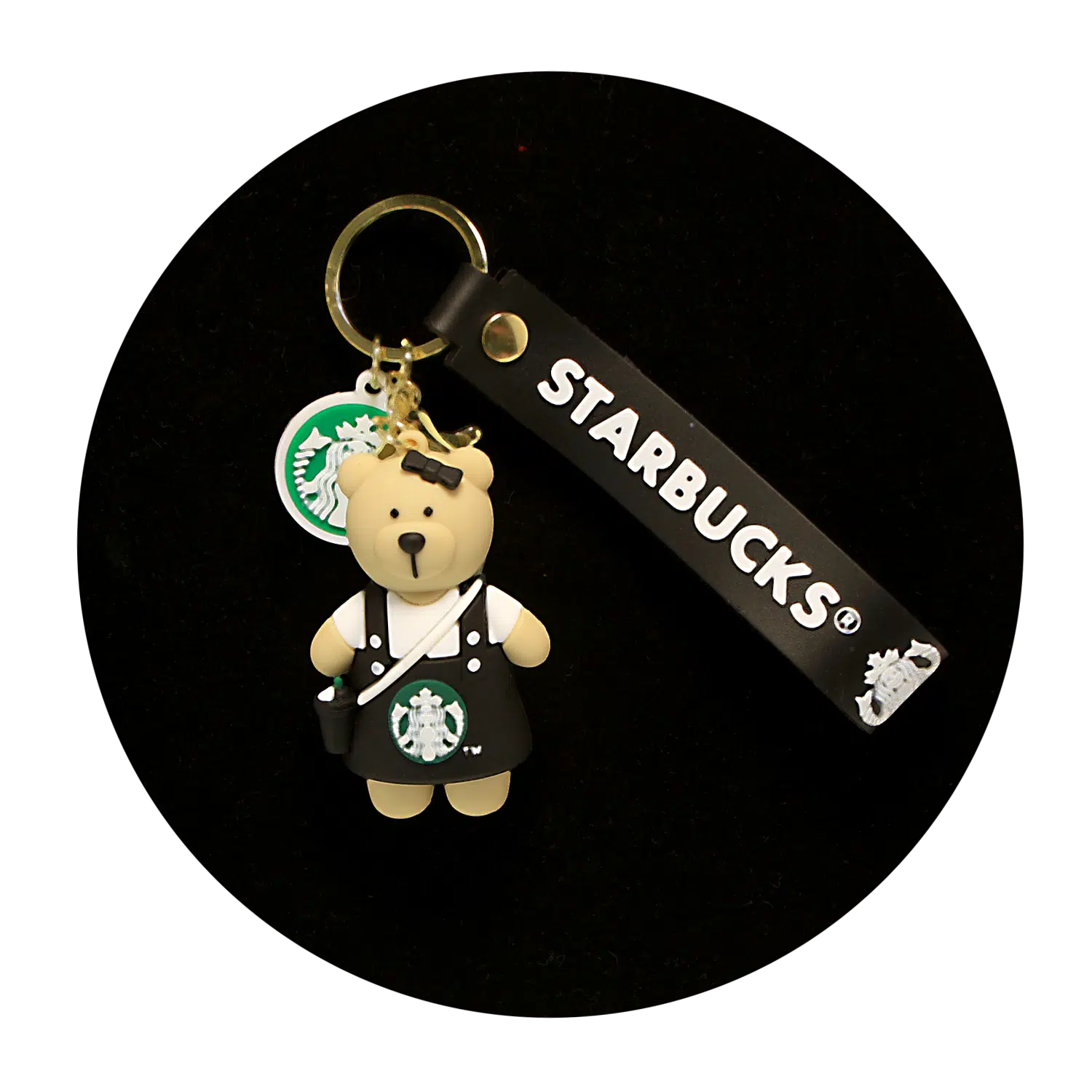 KSB-393 Starbucks – Bear (Black) – Keychain With Silicone Band