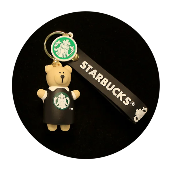 KSB-394 Starbucks - Bear (Brown) - Keychain With Silicone Band