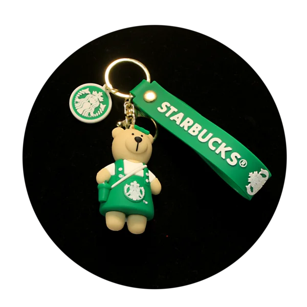 KSB-395 Starbucks - Bear (Green) - Keychain With Silicone Band