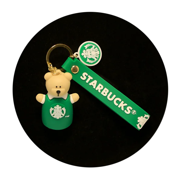 KSB-396 Starbucks - Bear (Green) V2 - Keychain With Silicone Band