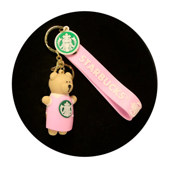 KSB-397 Starbucks - Bear (Pink) - Keychain With Silicone Band