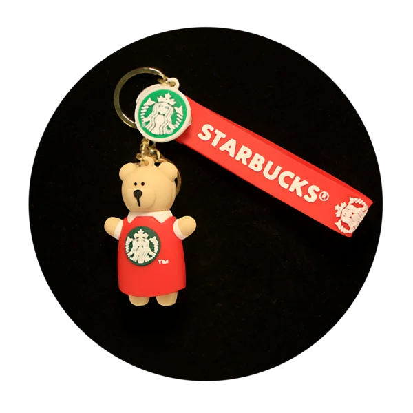 KSB-398 Starbucks - Bear (Red) - Keychain With Silicone Band