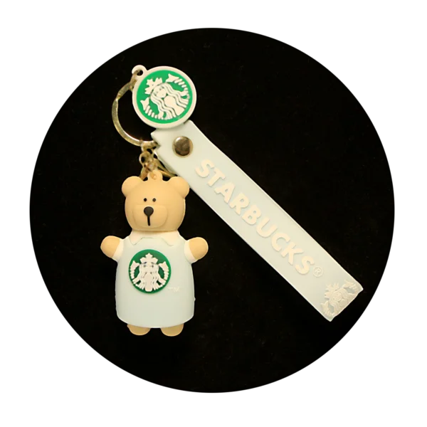 KSB-400 Starbucks - Bear (White) - Keychain With Silicone Band