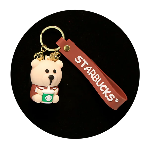 KSB-402 Starbucks - Small Bear (Brown) - Keychain With Silicone Band
