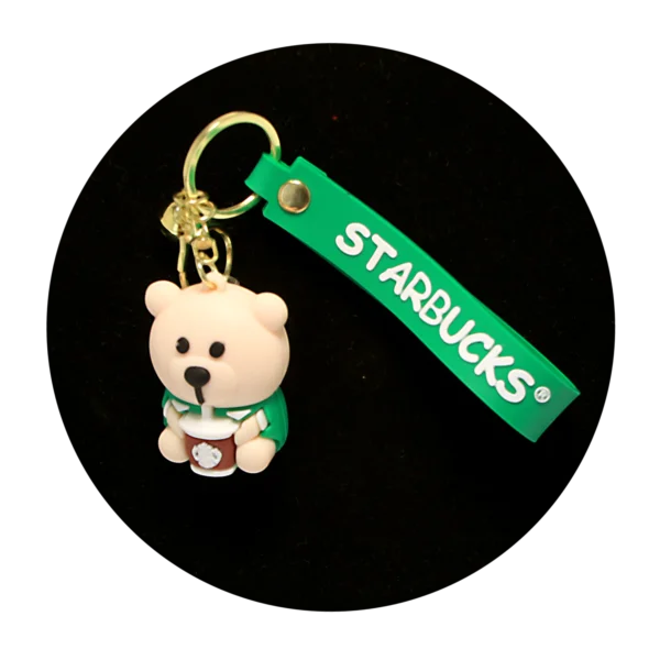 KSB-403 Starbucks - Small Bear (Green) - Keychain With Silicone Band