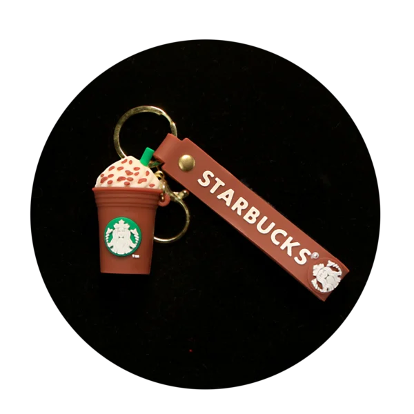 KSB-404 Starbucks - Brown Cup - Keychain With Silicone Band