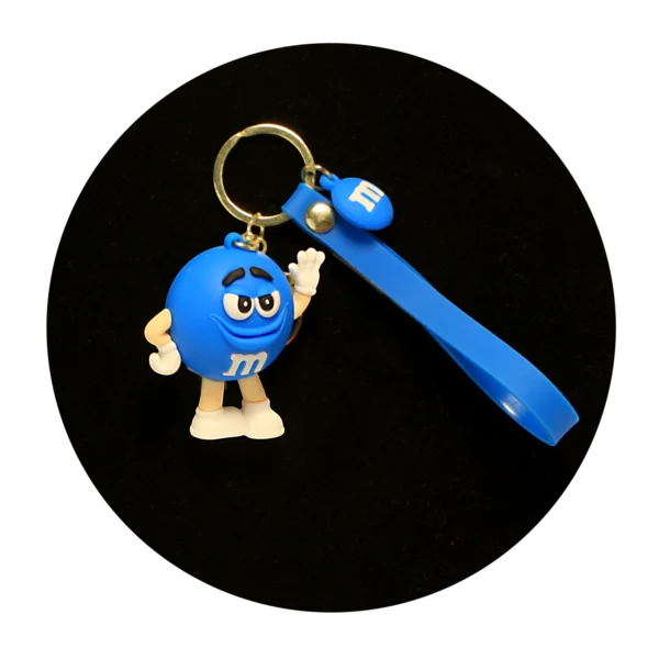 KSB-412 Misc - Blue M&M - Keychain With Silicone Band