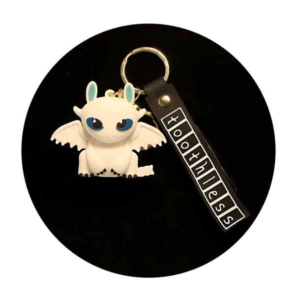 KSB-418 Misc - HTTYD - Toothless White - Keychain With Silicone Band
