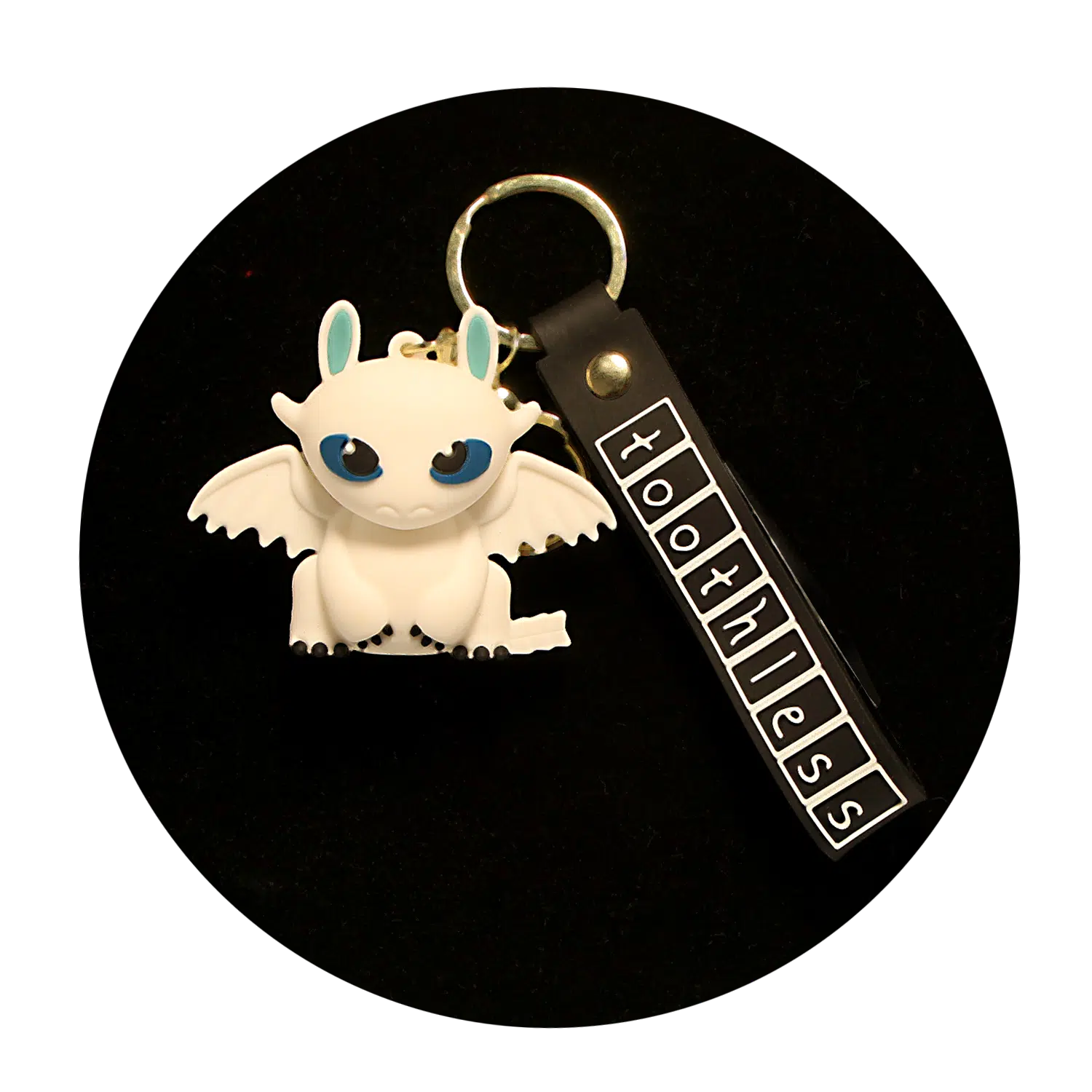 KSB-418 Misc – HTTYD – Toothless White – Keychain With Silicone Band