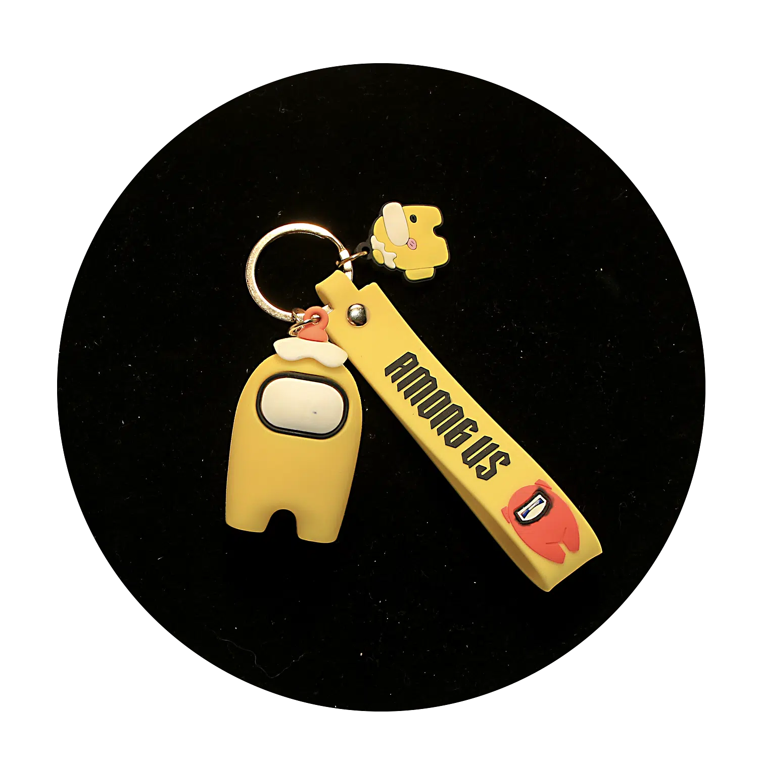 KSB-426 Misc – Yellow Crewmate- Keychain With Silicone Band