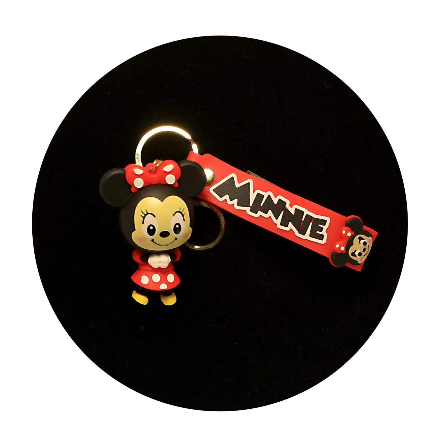 KSB-451 Disney – Minnie Mouse Hands Tied (Black) – Keychain With Silicone Band