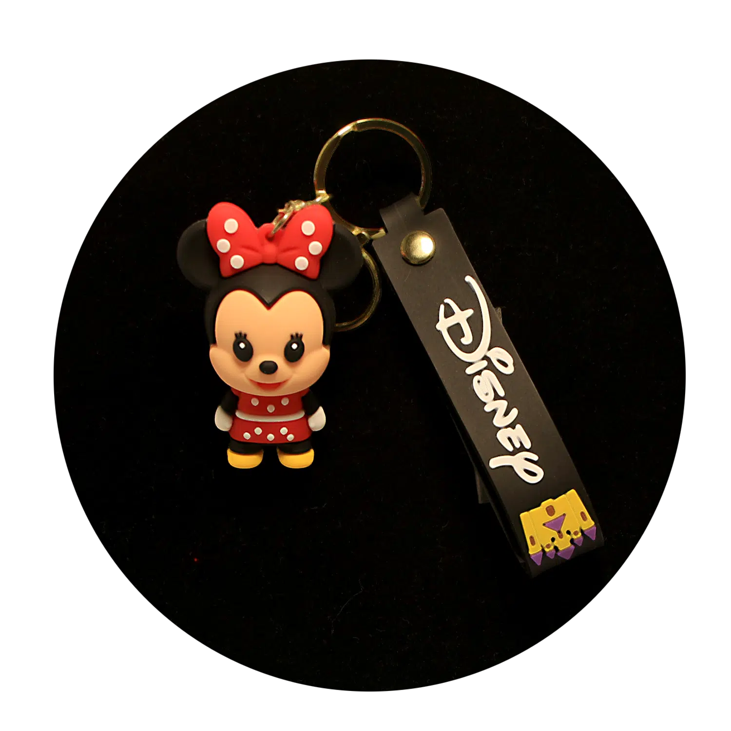 KSB-452 Disney – Minnie Mouse (Black) – Keychain With Silicone Band