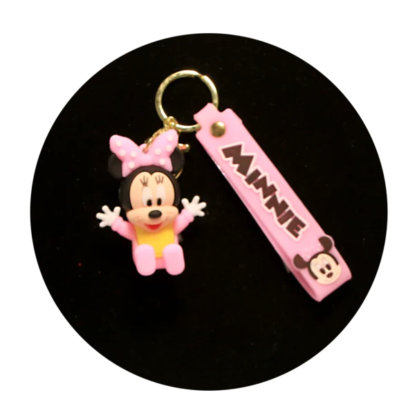 KSB-453 Disney - Minnie Mouse Arms Up (Pink) - Keychain With Silicone Band