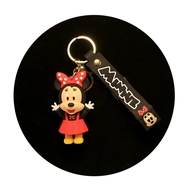 KSB-454 Disney - Minnie Mouse Arms Up (Black) - Keychain With Silicone Band