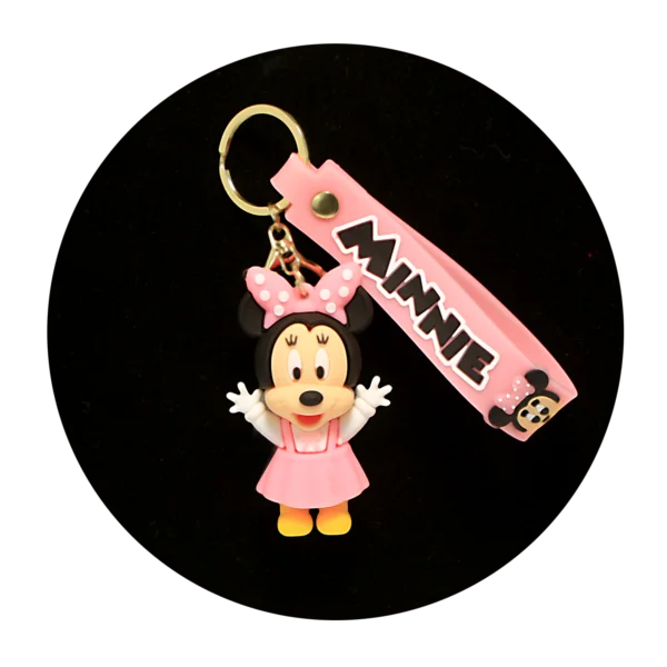 KSB-456 Disney - Minnie Mouse Arms Up (Pink) - Keychain With Silicone Band