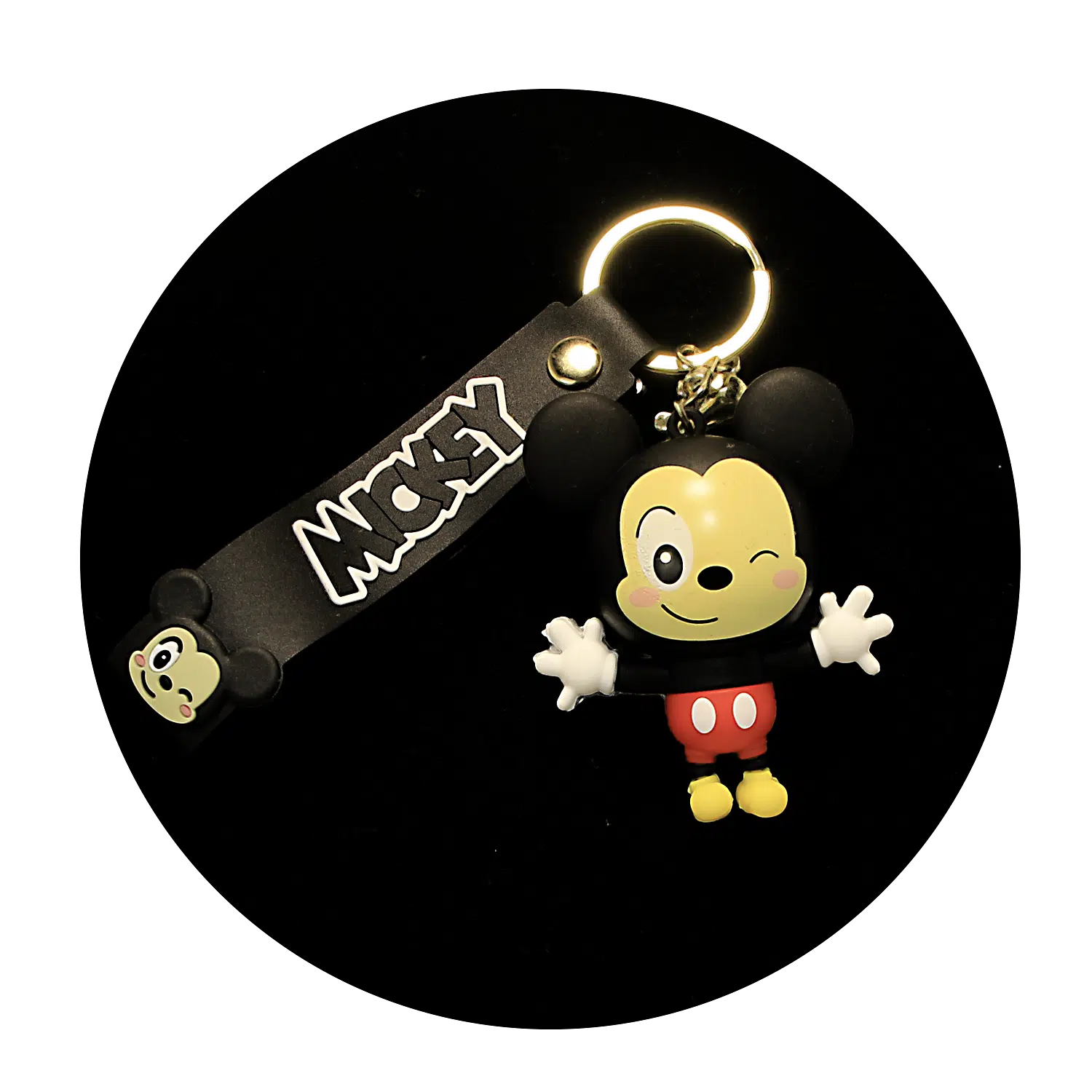 KSB-458 Disney – Mickey Mouse Blink (Black) – Keychain With Silicone Band