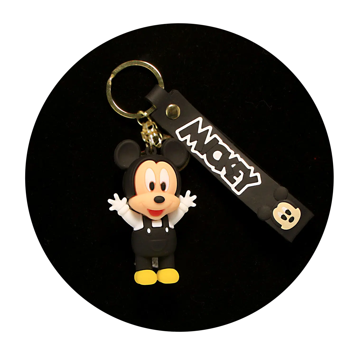 KSB-461 Disney – Mickey Mouse Arms Up (Black) – Keychain With Silicone Band