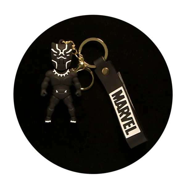 KSB-477 Marvel - Black Panther 02 - Keychain With Silicone Band