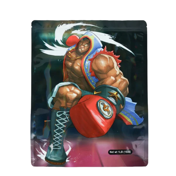 1 Pound Mylar Bag – Premium Smell-Proof Flower Packaging -  Huge Boxing Dude (25Count) MB-1LB-008
