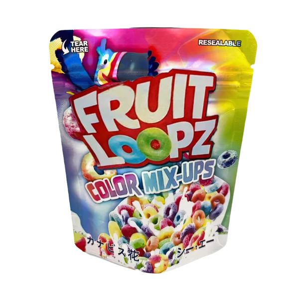 3.5 Gram Mylar Bag – Premium Smell-Proof Flower Packaging - Fruit Loopz Color Mix-Ups (50 Count) MB-35G-062