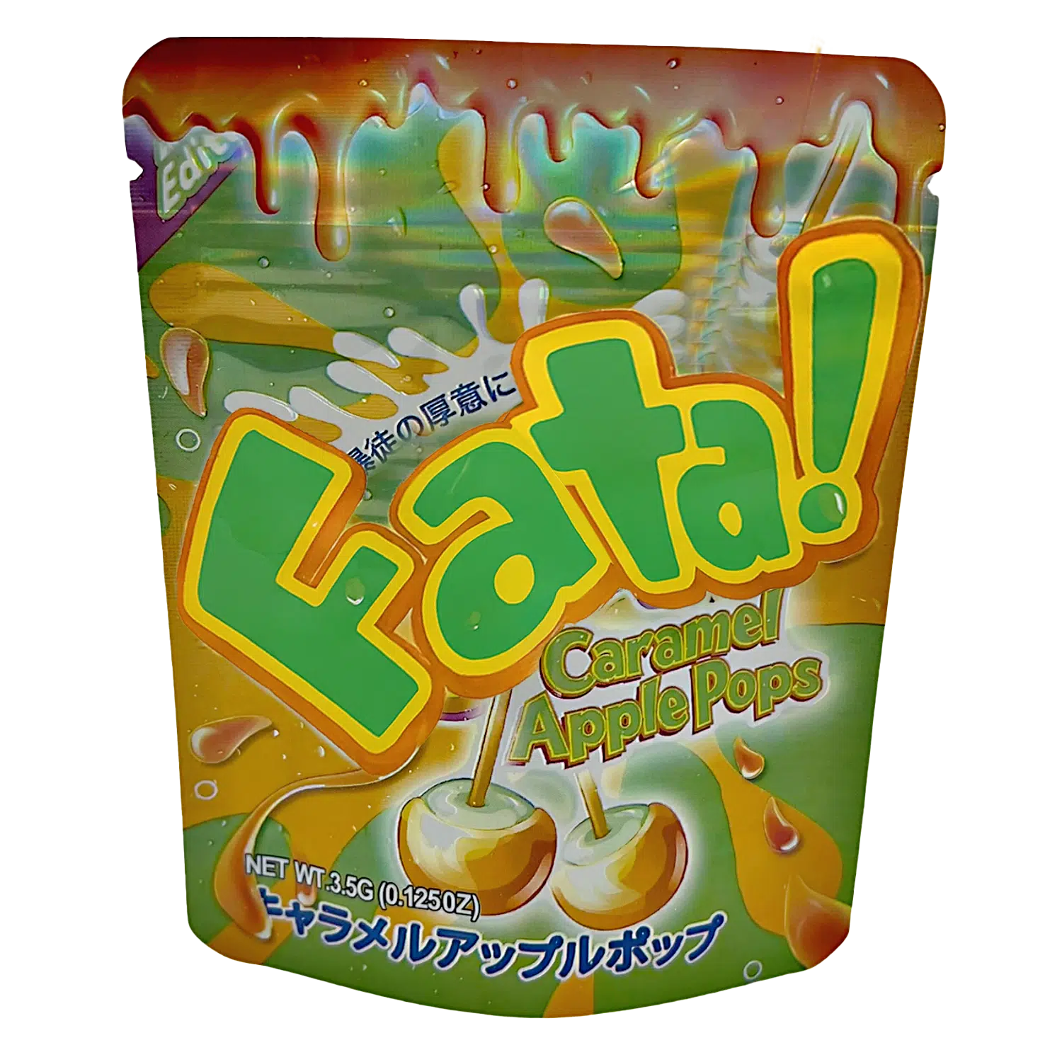 3.5 Gram Mylar Bag – Premium Smell-Proof Flower Packaging – Fata Caramel Apple Popz (50 Count) MB-35G-065