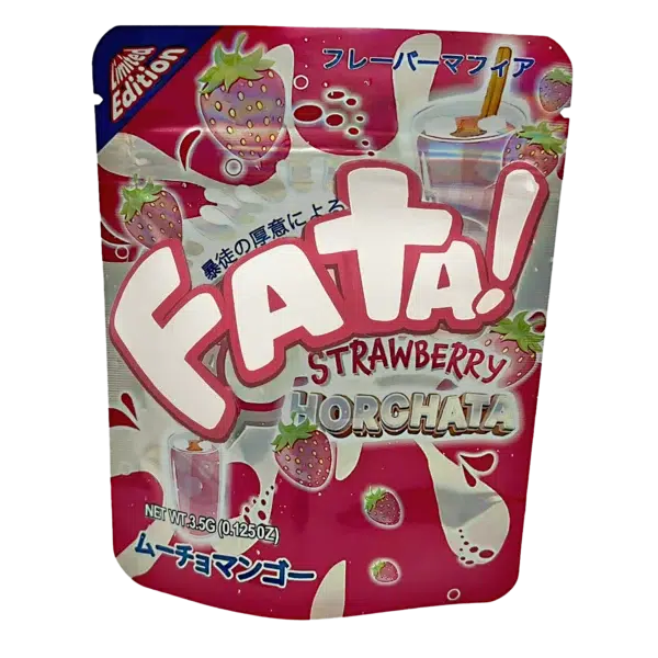 3.5 Gram Mylar Bag – Premium Smell-Proof Flower Packaging - Fata Strawberry Horchata (50 Count) MB-35G-067