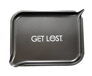 PSST-002 Get Lost Premium Stainless Steel Rolling Tray with Funnel (Black)