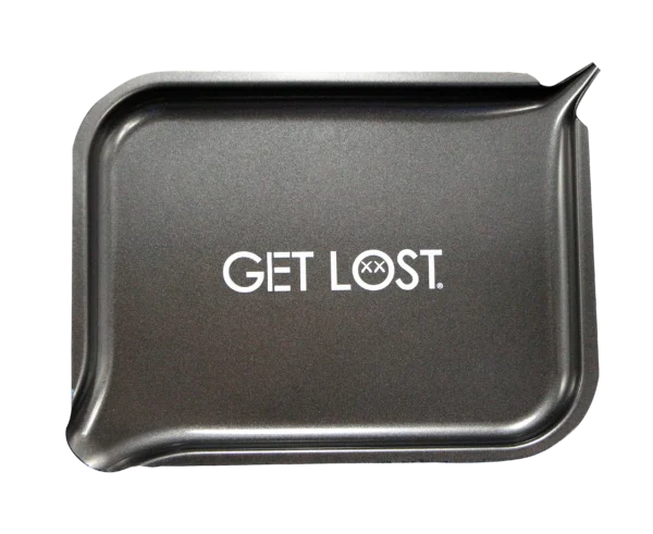 PSST-002 Get Lost Premium Stainless Steel Rolling Tray with Funnel (Black)