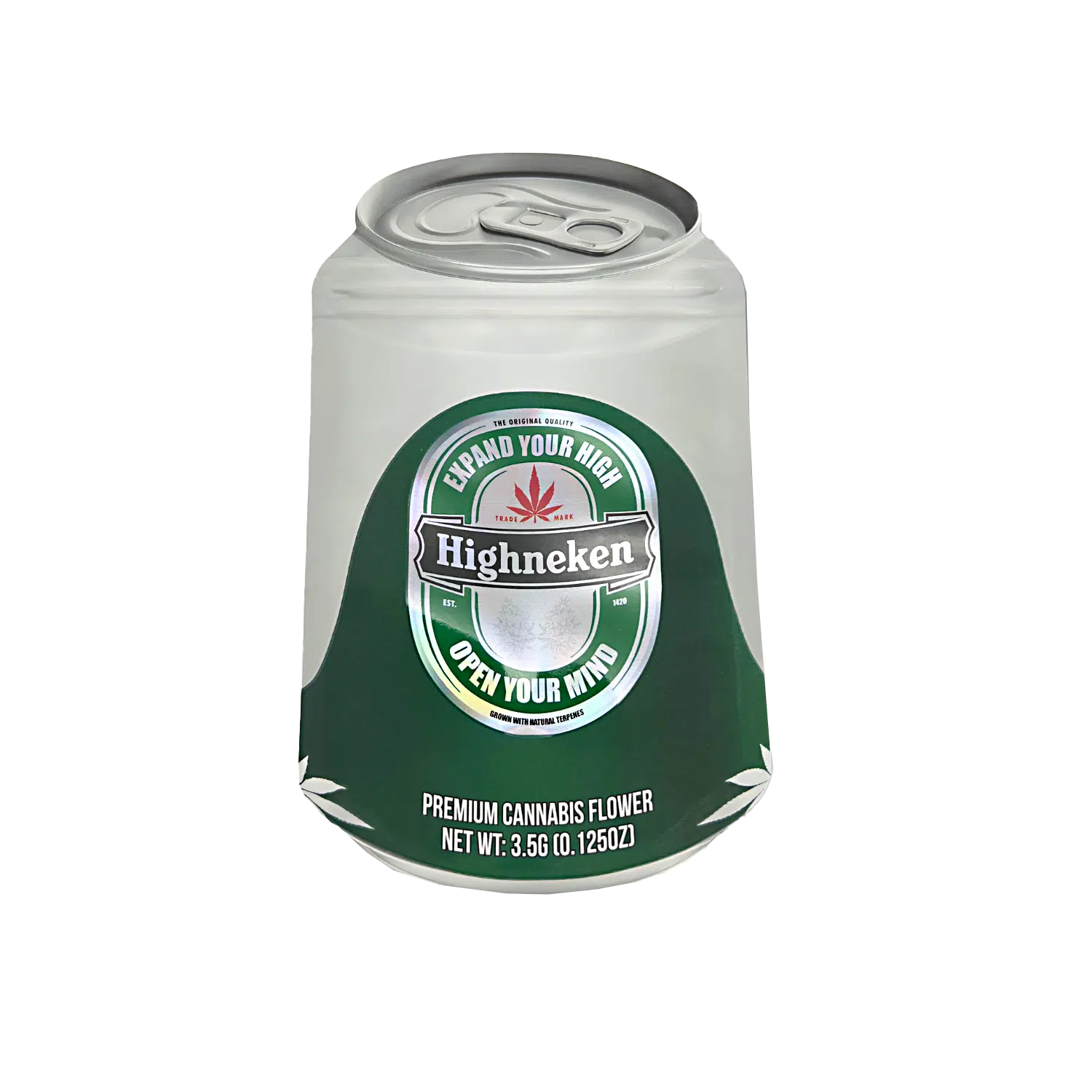 3.5g Shaped Mylar Bag – Premium Smell-Proof Flower Packaging – Highneken (50 Count) SCSMB-35-006
