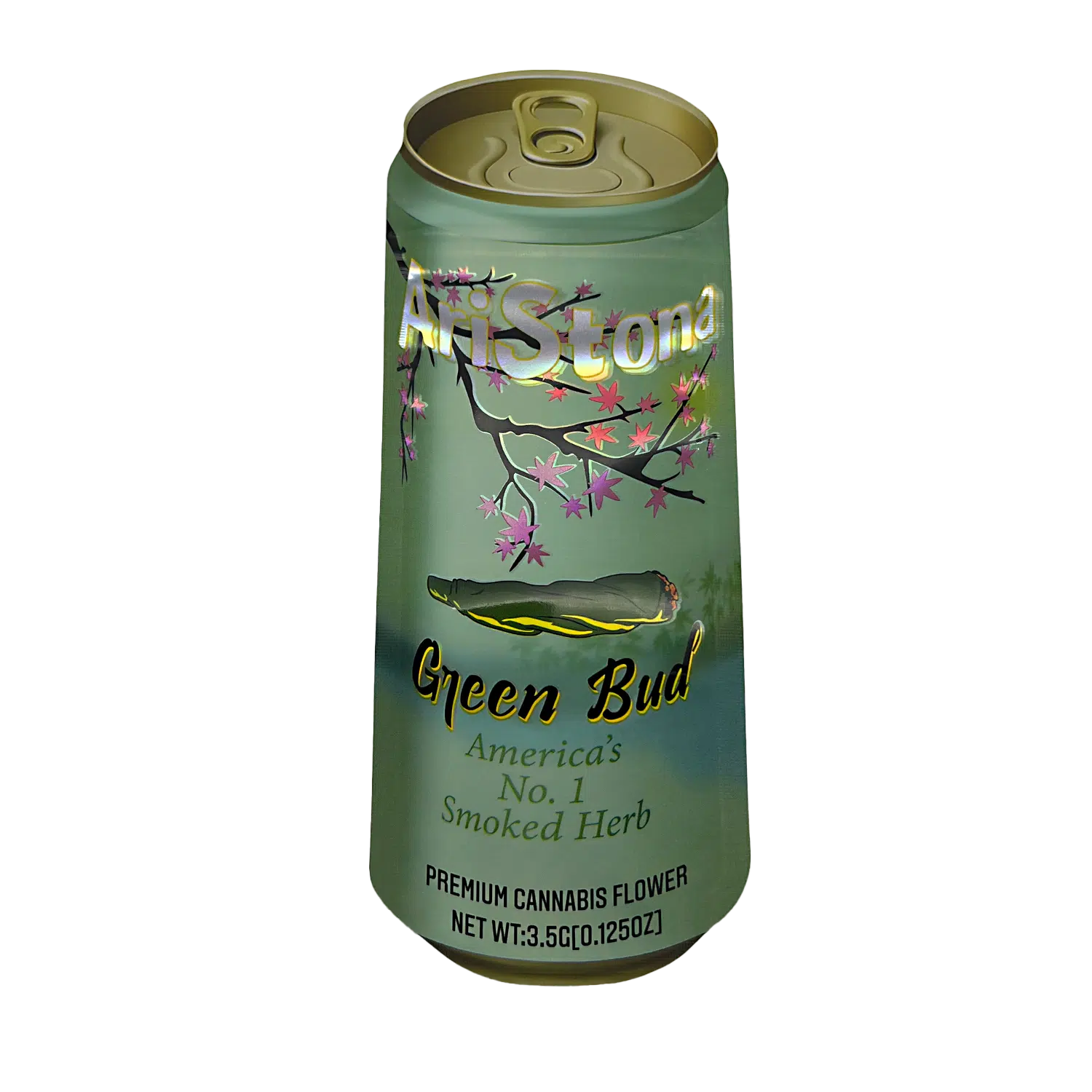 3.5g Shaped Mylar Bag – Premium Smell-Proof Flower Packaging – Aristona Green Bud (50 Count) SCSMB-35-018