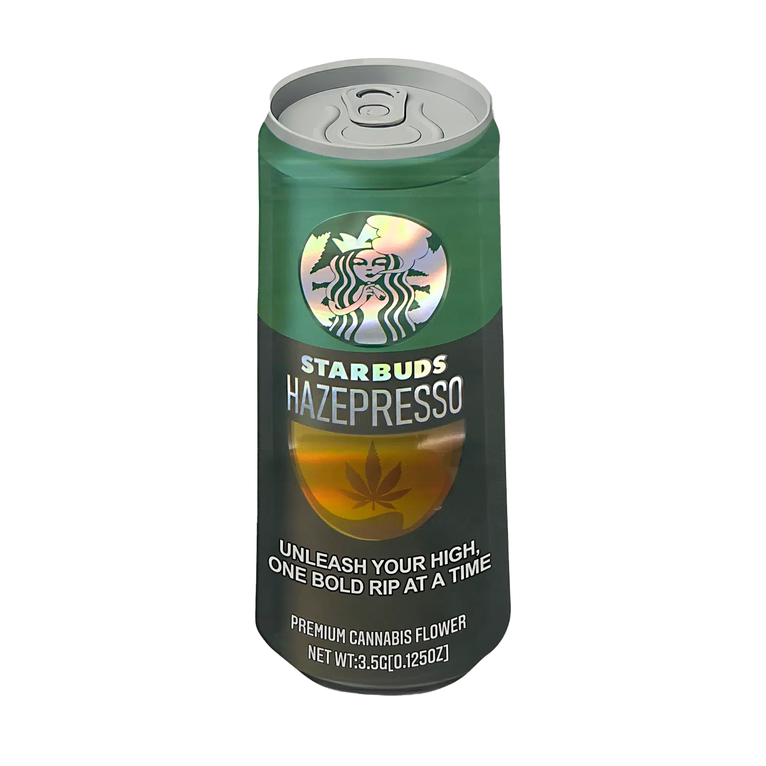 3.5g Shaped Mylar Bag – Premium Smell-Proof Flower Packaging – Starbuds Hazepresso (50 Count) SCSMB-35-020