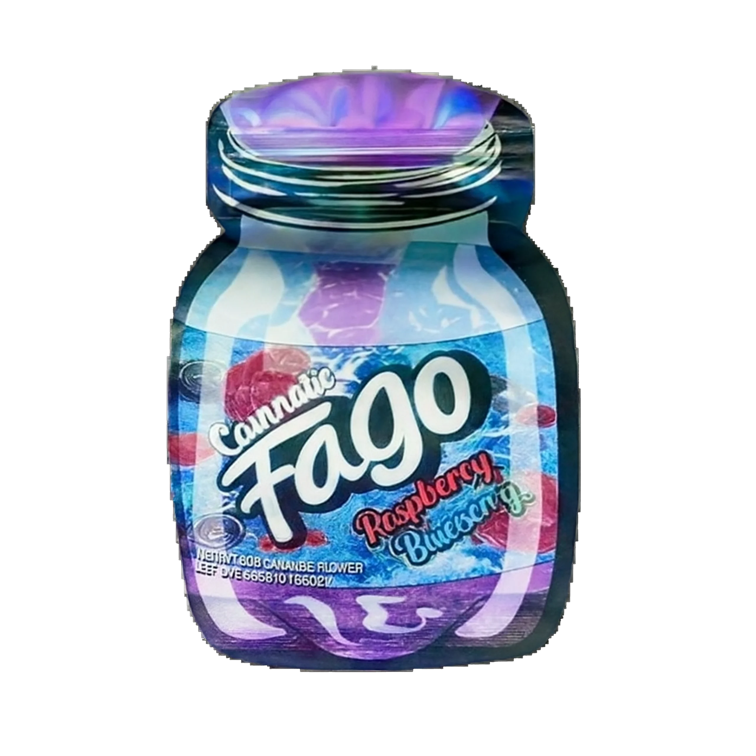 3.5g Shaped Mylar Bag – Premium Smell-Proof Flower Packaging – Cannatiques Fago (50 Count) SMB-35G-037