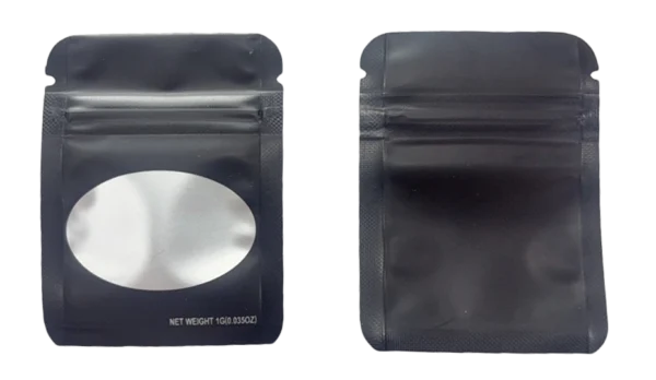 1 Gram Mylar Bag – Premium Smell-Proof Flower Packaging - Dark Grey Solid Color (100 Count) SMBW-1G-001