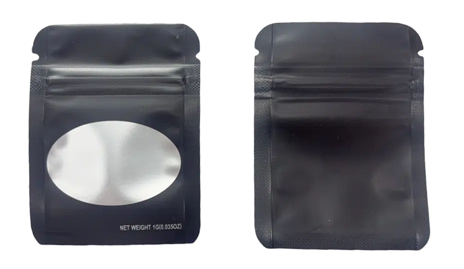 1 Gram Mylar Bag – Premium Smell-Proof Flower Packaging – Dark Grey Solid Color (100 Count) SMBW-1G-001