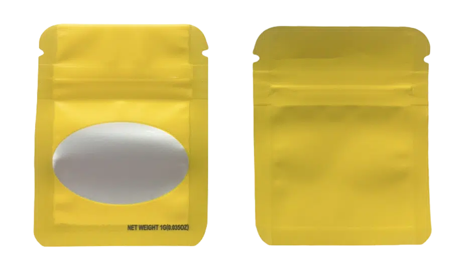 1 Gram Mylar Bag – Premium Smell-Proof Flower Packaging – Gold Solid Color (100 Count) SMBW-1G-004