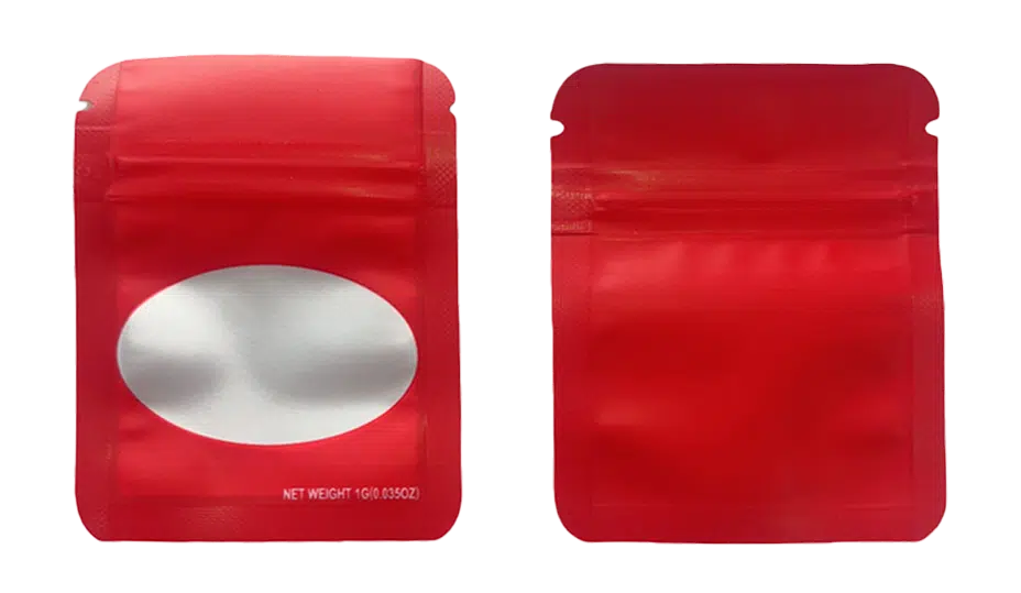 1 Gram Mylar Bag – Premium Smell-Proof Flower Packaging – Red Solid Color (100 Count) SMBW-1G-005