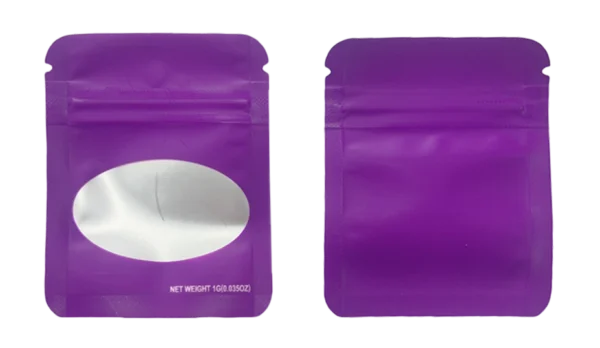 1 Gram Mylar Bag – Premium Smell-Proof Flower Packaging - Purple Solid Color (100 Count) SMBW-1G-006