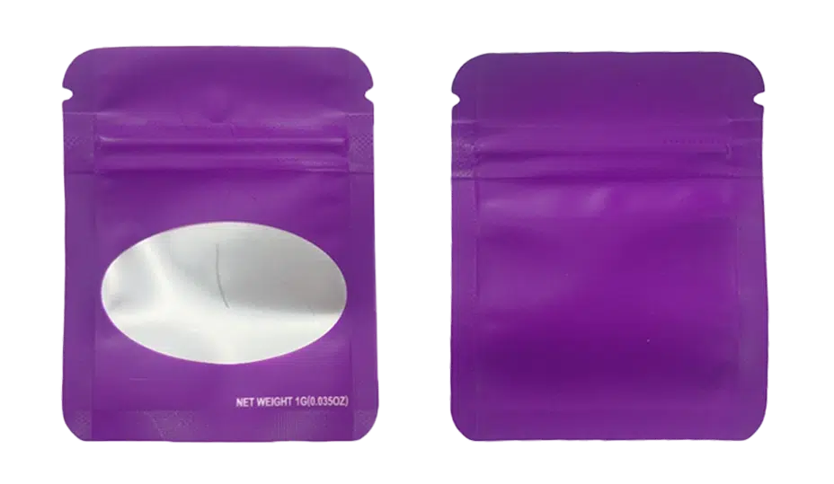 1 Gram Mylar Bag – Premium Smell-Proof Flower Packaging – Purple Solid Color (100 Count) SMBW-1G-006