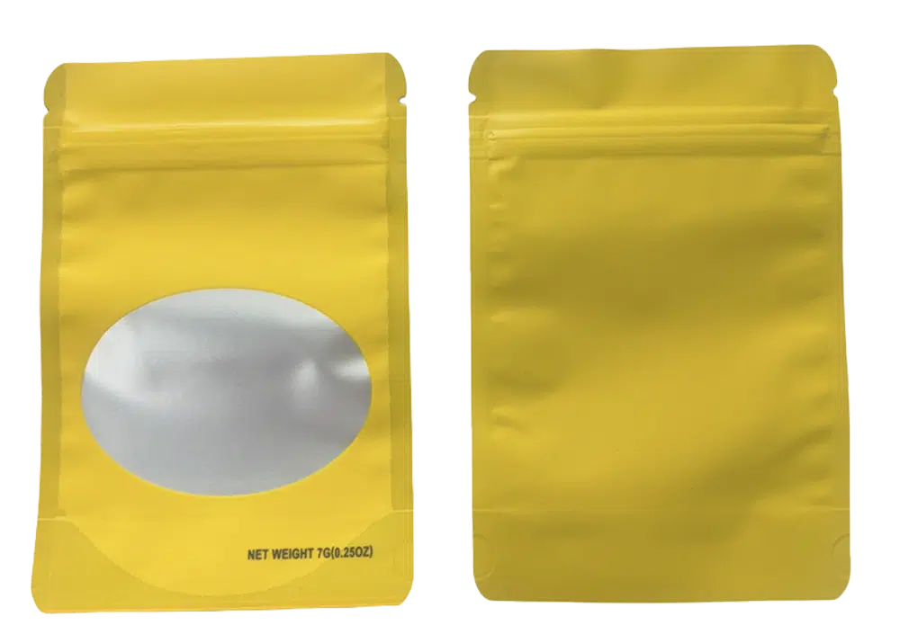 7 Gram Mylar Bag – Premium Smell-Proof Flower Packaging – Gold Solid Color (50 Count) SMBW-7G-004