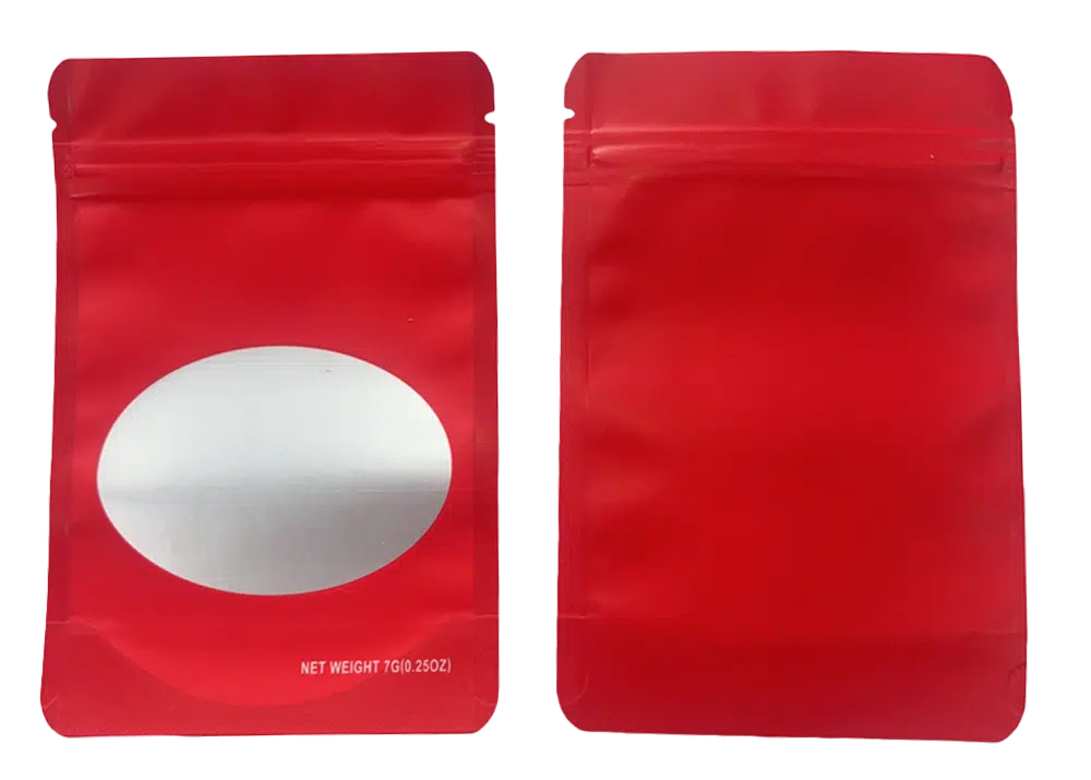 7 Gram Mylar Bag – Premium Smell-Proof Flower Packaging – Red Solid Color (50 Count) SMBW-7G-005