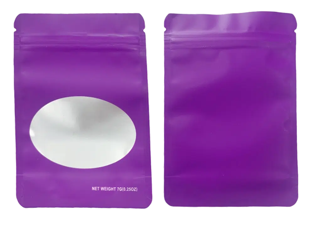 7 Gram Mylar Bag – Premium Smell-Proof Flower Packaging – Purple Solid Color (50 Count) SMBW-7G-006