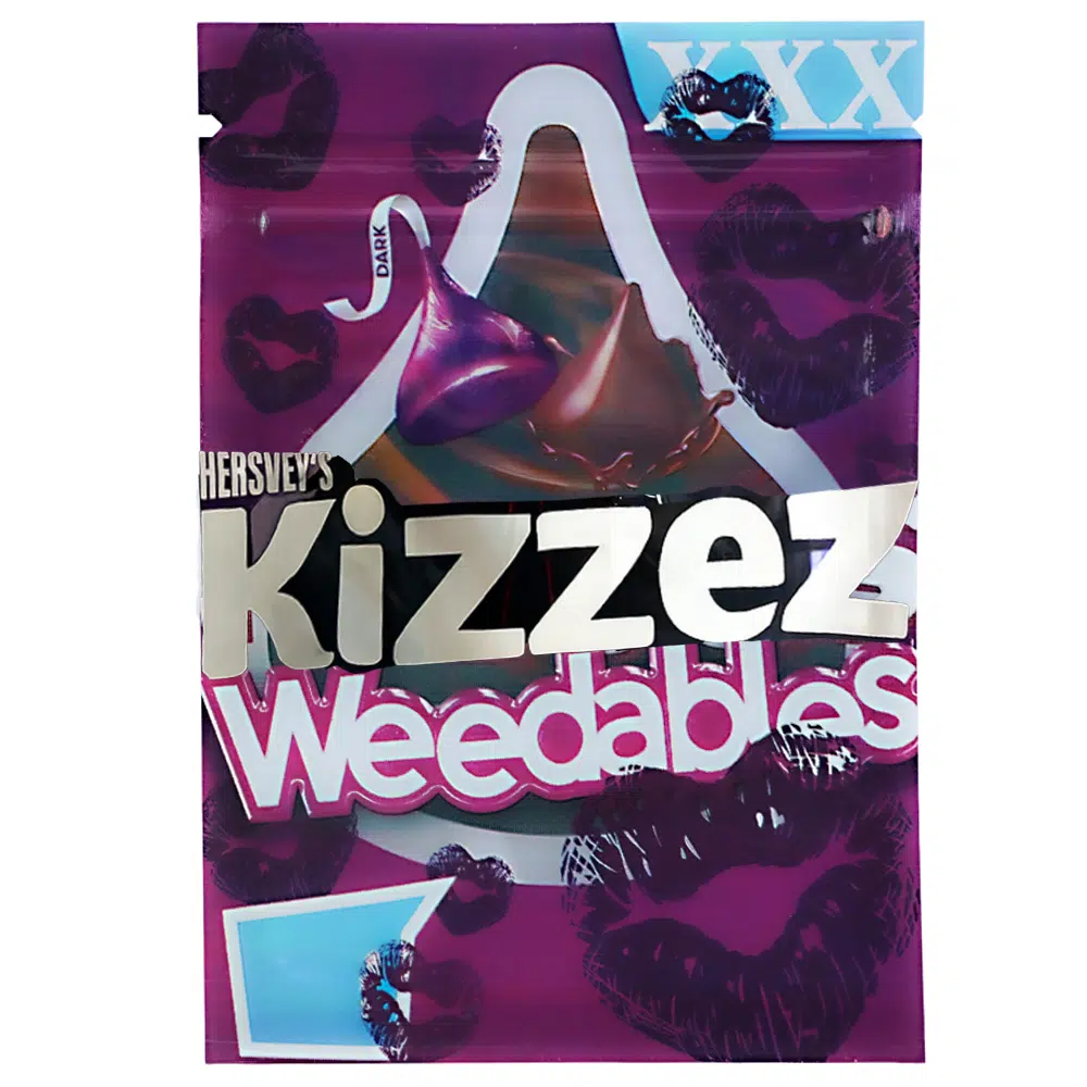 1 Gram Stock Mylar Bag – Premium Smell-Proof Flower Packaging – Kissez Weedables (100 Count) WSMB-1G-040